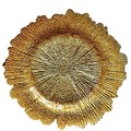 Аренда тарелки Коралл 35 см золотого цвета-2