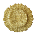 Аренда тарелки Коралл 35 см золотого цвета 2-2