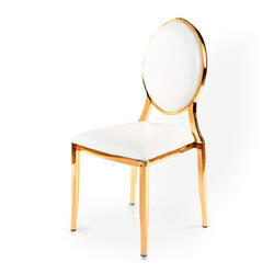 Аренда золотых стульев Laval Gold с белой обивкой
