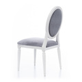 Аренда стульев Louis белого цвета с серой бархатной обивкой 4-2