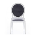 Аренда стульев Louis белого цвета с серой бархатной обивкой 5-2