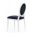 Аренда стульев Louis белого цвета с черной бархатной обивкой 4-2