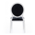 Аренда стульев Louis белого цвета с черной бархатной обивкой 5-2