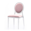 Аренда стульев Louis белого цвета с розовой бархатной обивкой-2