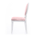 Аренда стульев Louis белого цвета с розовой бархатной обивкой 3-2