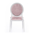 Аренда стульев Louis белого цвета с розовой бархатной обивкой 4-2