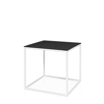 Журнальный стол Cube Сhess белого цвета с черной столешницей