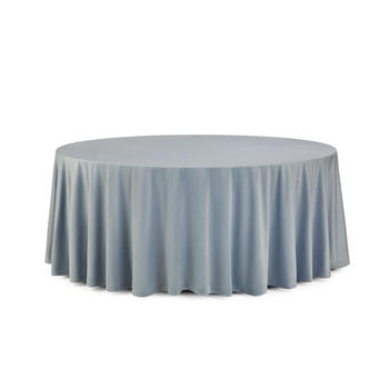 Скатерть бархатная серо-голубая на круглый стол Ø180 см