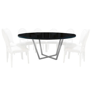 Круглый черный банкетный стол Ritz Black Grey Ø 180 см.