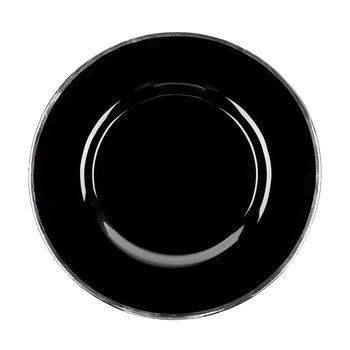 Тарелка Black Gloss с серебряным кантом