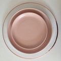 Аренда прозрачной тарелки Корсика 33 см с каймой розовое золото 2-2