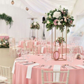 Аренда розовой скатерти на круглый стол 180 см 2-2