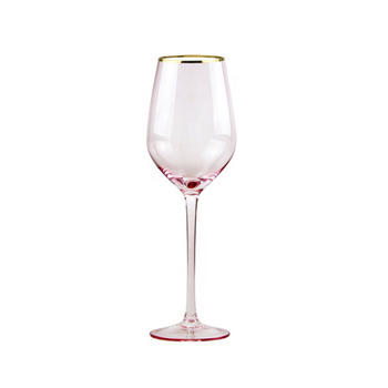 Бокал для белого вина Монте-роза розового цвета с золотым кантом