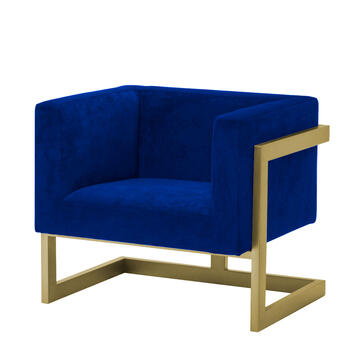 Синие кресла Mendoza с золотым каркасом