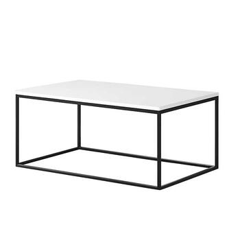 Журнальный стол Cube Long черного цвета с белой столешницей