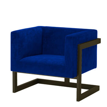 Синие кресла Mendoza с черным каркасом