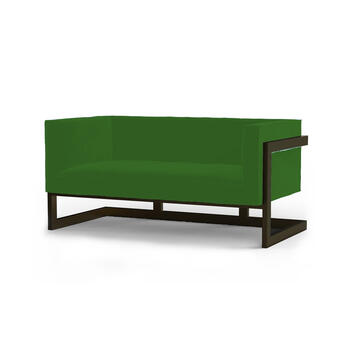 Двухместный диван Mendoza зеленого цвета с черным каркасом