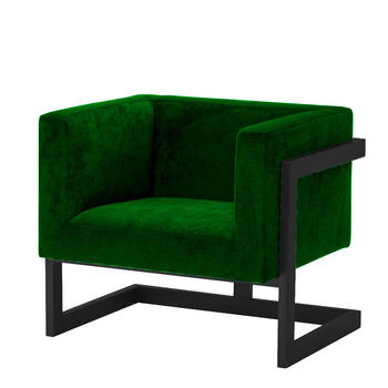 Зеленое кресло Mendoza с черным каркасом