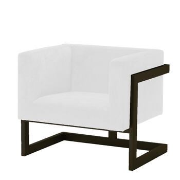 Белые кресла Mendoza с черным каркасом-1 Белые кресла Mendoza с черным каркасом