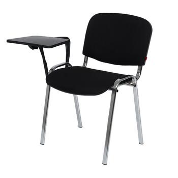 Стул Изо черного цвета с пюпитром с хромированными ножками