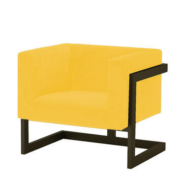 Желтые кресла Mendoza с черным каркасом