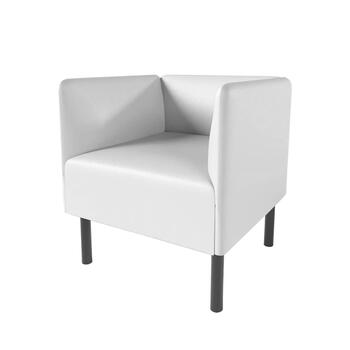 Кресло Монреаль обтянутое белой экокожей