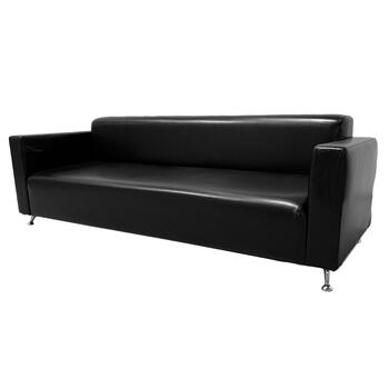 Трехместные диваны Премьер из черной экокожи 