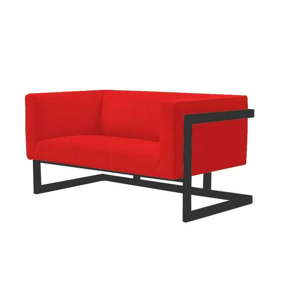 Аренда двухместного дивана Mendoza красного цвета с черным каркасом Аренда двухместного дивана Mendoza красного цвета с черным каркасом-3