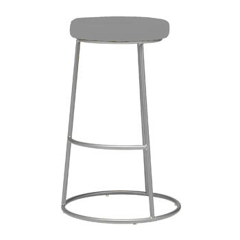 Барный стул Austin серебристого цвета с серой сидушкой
