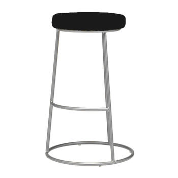 Барный стул Austin серебристого цвета с черной сидушкой