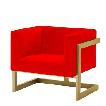Красные кресла Mendoza с золотым каркасом