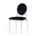 Аренда стульев Louis белого цвета с черной бархатной обивкой-2