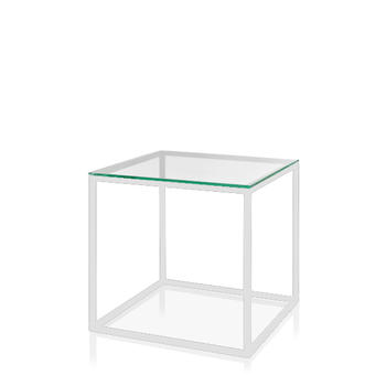 Журнальный стол Cube glass белого цвета